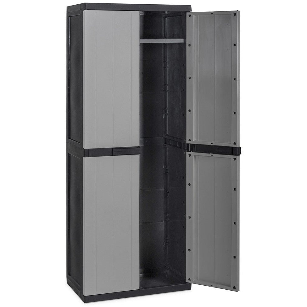 TOOMAX - Armadio portascope a 2 ante grigio tortora e nero Bios Midi - h165x65x37 cm